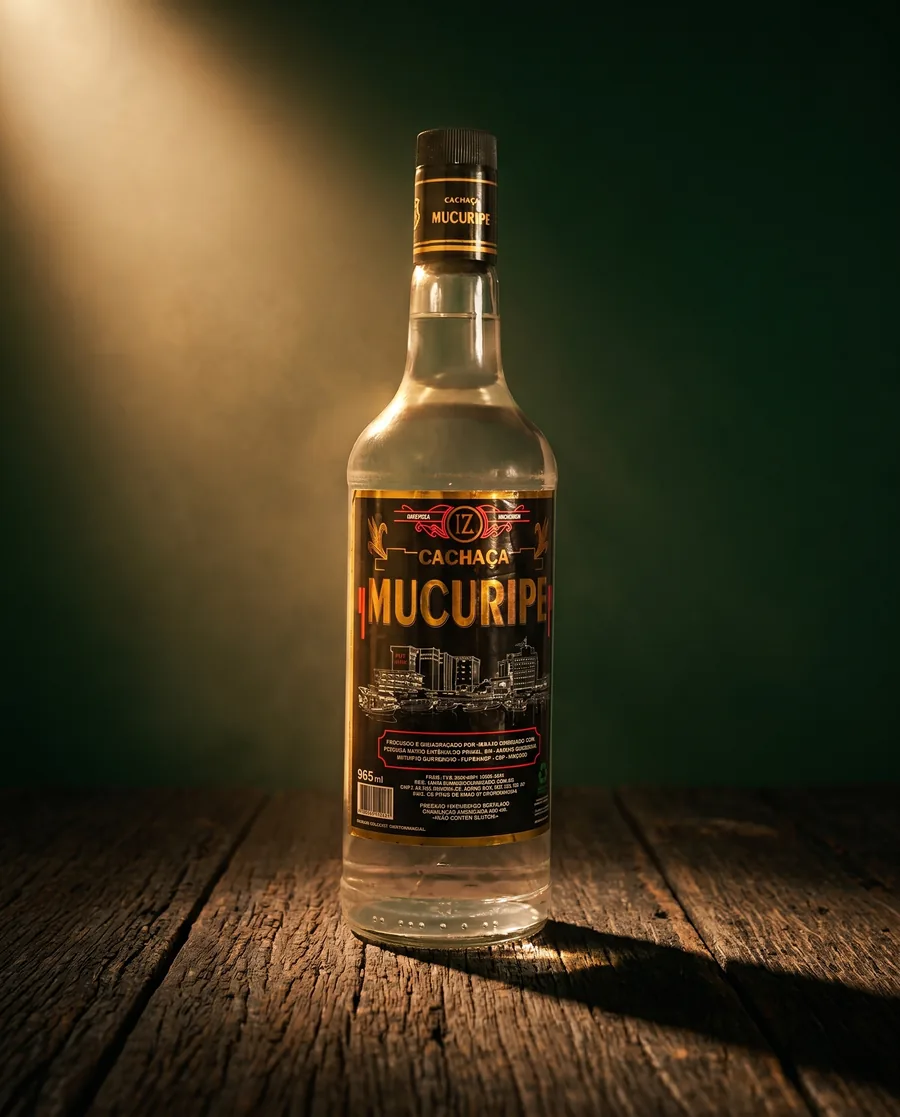 Garrafa de cachaça Mucuripe